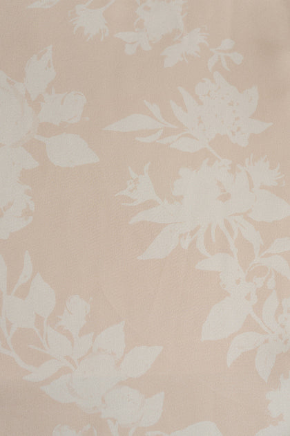 Satin Floral Print Fabric by Yard | Gold Champagne Bouquet