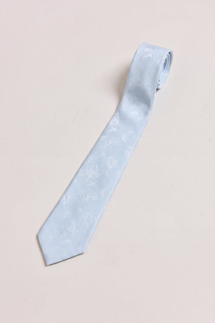 Satin Jacquard Tie | Sky Blue