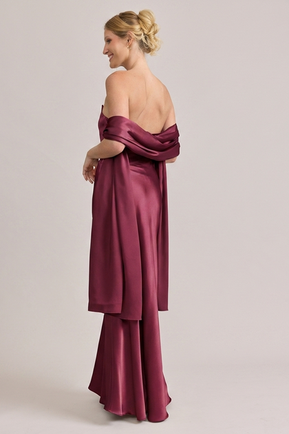 Satin Shawl | Made To Order | Berry
