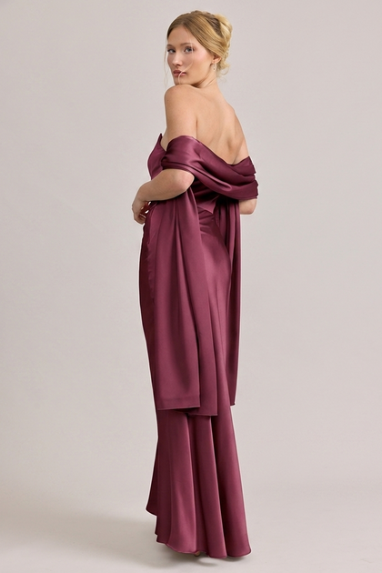Satin Shawl | Made To Order | Berry