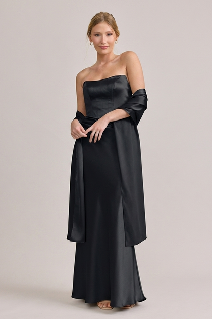 Satin Shawl | Made To Order | Black