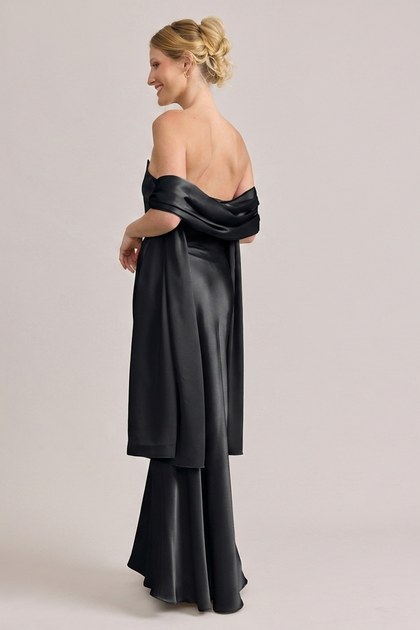 Satin Shawl | Made To Order | Black