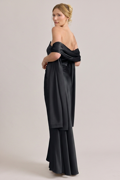 Satin Shawl | Made To Order | Black