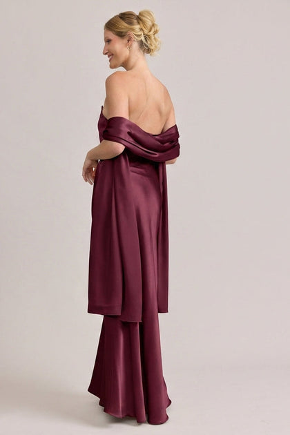 Satin Shawl | Made To Order | Cabernet