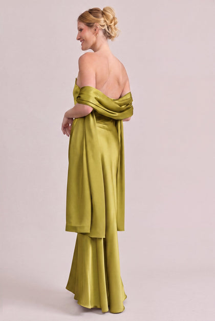 Satin Shawl | Made To Order | Chartreuse