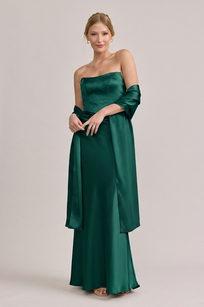 Satin Shawl | Made To Order | Classic Emerald
