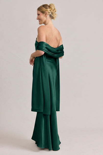 Satin Shawl | Made To Order | Classic Emerald