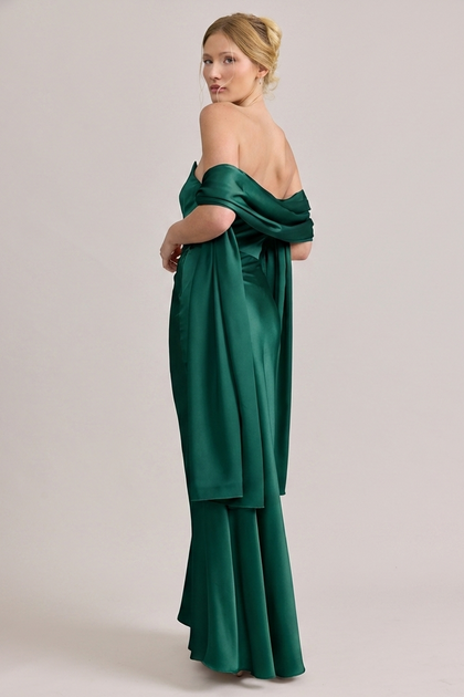 Satin Shawl | Made To Order | Classic Emerald