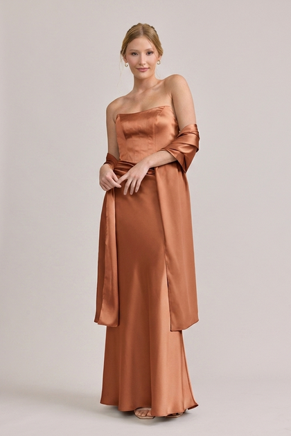 Satin Shawl | Made To Order | Copper