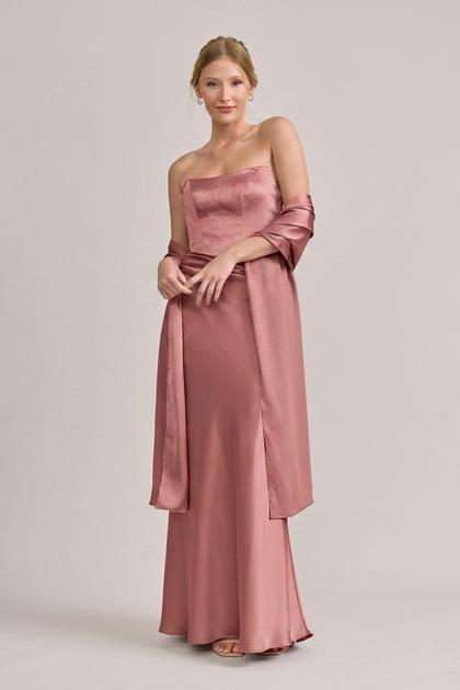 Satin Shawl | Made To Order | Desert Rose