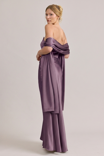 Satin Shawl | Made To Order | Dusty Plum
