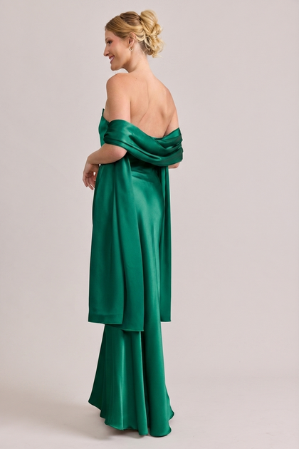 Satin Shawl | Made To Order | Emerald