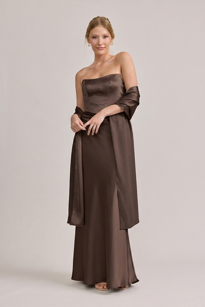 Satin Shawl | Made To Order | Espresso