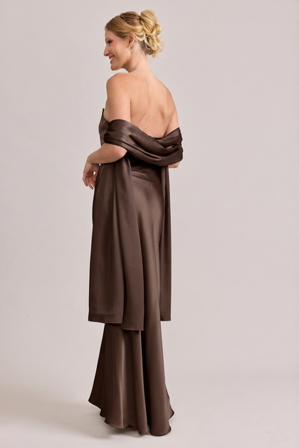 Satin Shawl | Made To Order | Espresso