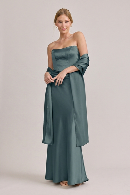 Satin Shawl | Made To Order | Eucalyptus