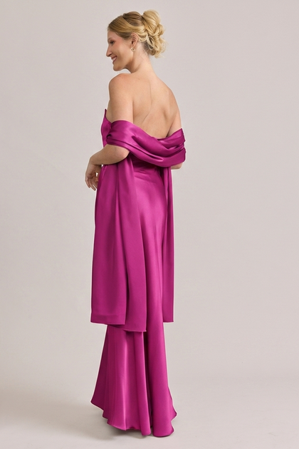 Satin Shawl | Made To Order | Fuchsia