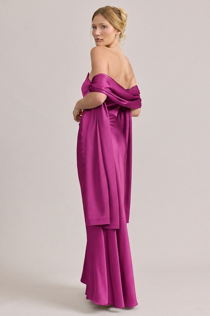 Satin Shawl | Made To Order | Fuchsia