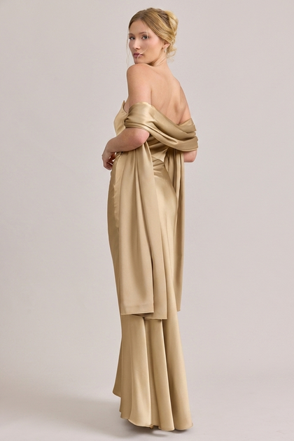 Satin Shawl | Made To Order | Gold Champagne