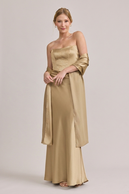 Satin Shawl | Made To Order | Honey Beige
