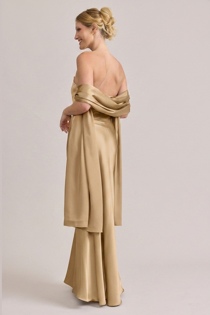 Satin Shawl | Made To Order | Honey Beige