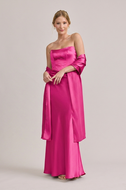 Satin Shawl | Made To Order | Hot Pink