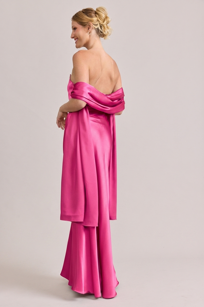 Satin Shawl | Made To Order | Hot Pink