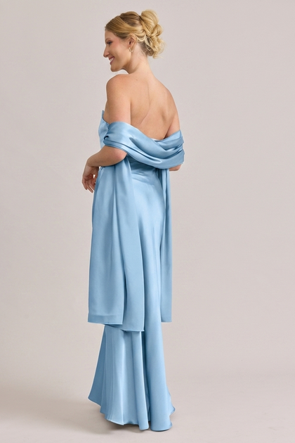 Satin Shawl | Made To Order | Light Blue