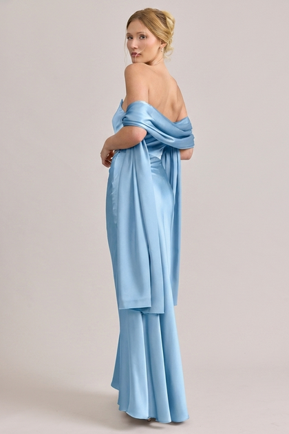 Satin Shawl | Made To Order | Light Blue
