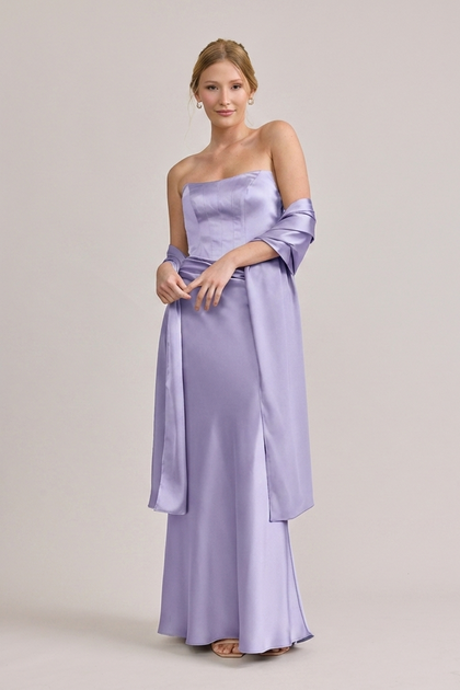 Satin Shawl | Made To Order | Light Lavender