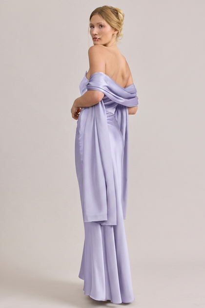 Satin Shawl | Made To Order | Light Lavender