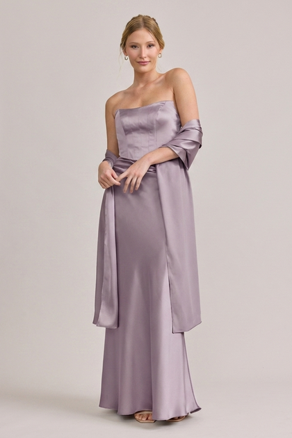 Satin Shawl | Made To Order | Lilac