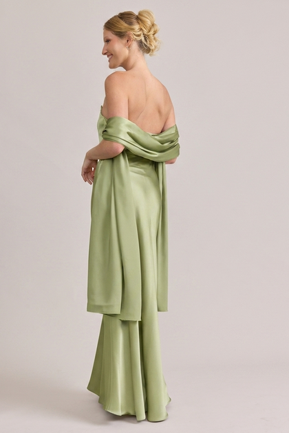 Satin Shawl | Made To Order | Matcha