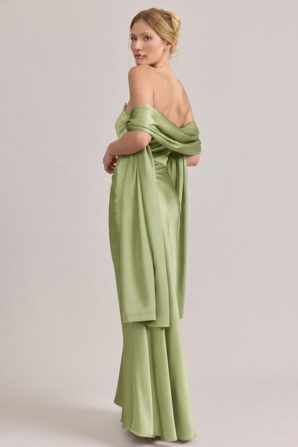 Satin Shawl | Made To Order | Matcha