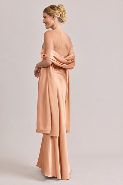 Satin Shawl | Made To Order | Peach