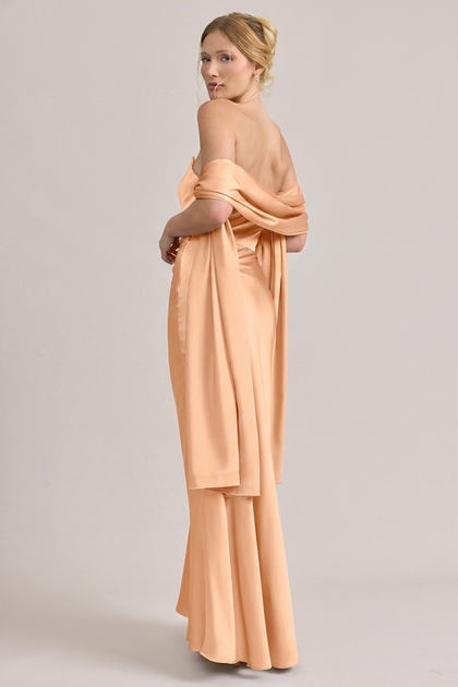 Satin Shawl | Made To Order | Peach