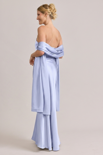 Satin Shawl | Made To Order | Periwinkle