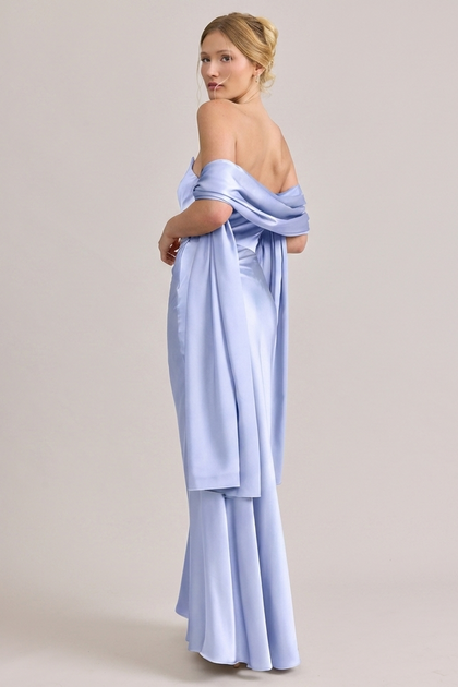 Satin Shawl | Made To Order | Periwinkle