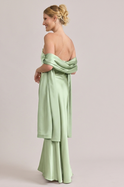 Satin Shawl | Made To Order | Pistachio