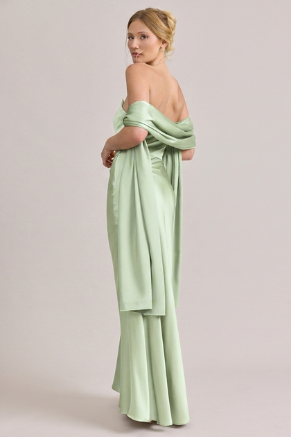 Satin Shawl | Made To Order | Pistachio