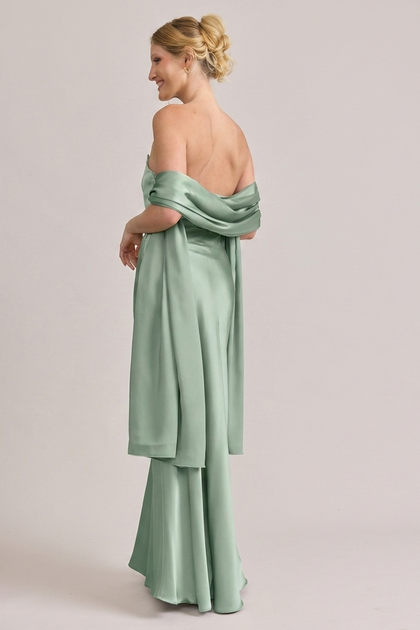 Satin Shawl | Made To Order | Sage