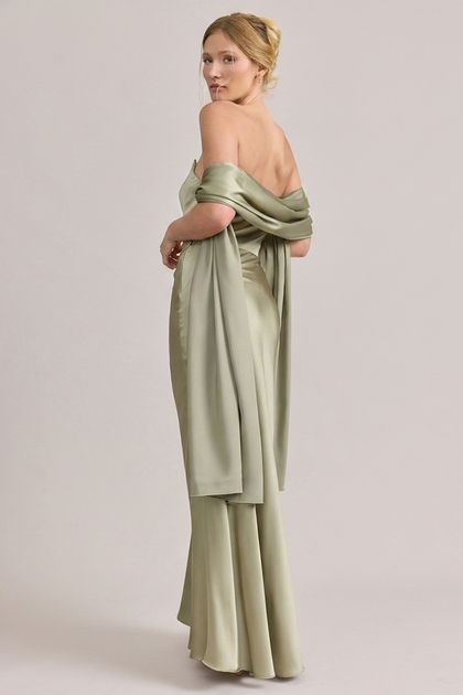 Satin Shawl | Made To Order | Silver Sage