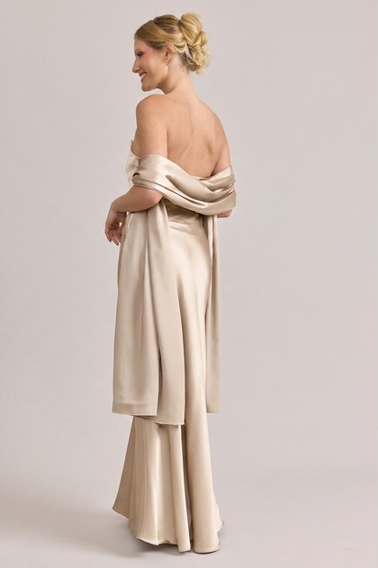 Satin Shawl | Made To Order | Soft Champagne