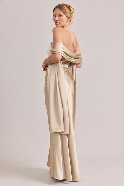 Satin Shawl | Made To Order | Soft Champagne