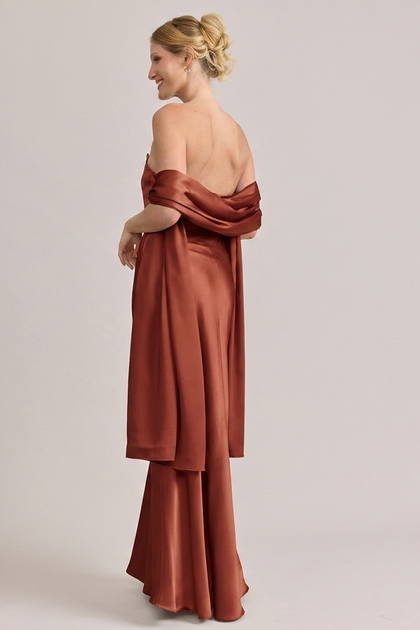 Satin Shawl | Made To Order | Terracotta Rust