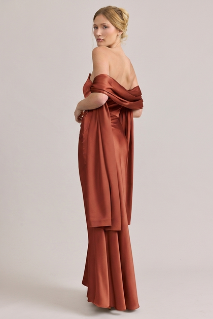 Satin Shawl | Made To Order | Terracotta Rust