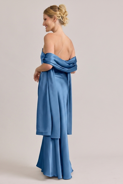 Satin Shawl | Made To Order | True Blue