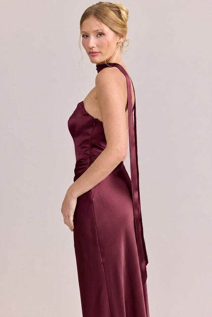 Satin Skinny Scarf | Made To Order | Cabernet