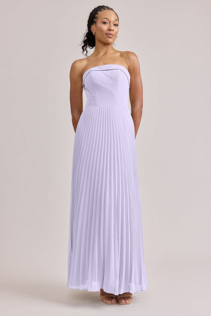 Saylor Chiffon Pleated Dress | Made To Order | Light Lavender