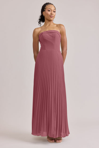 Saylor Chiffon Pleated Dress | Made To Order | Rosewood