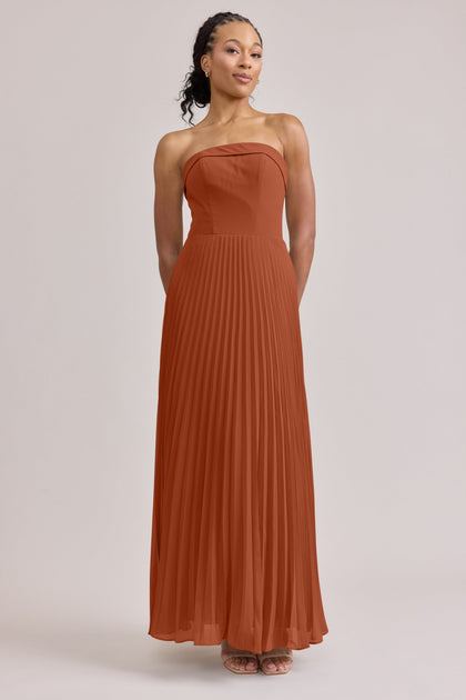 Saylor Chiffon Pleated Dress